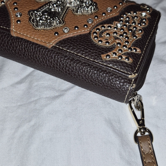 Montana West Brown and Black Cross Embellished Bag Set - Picture 7 of 7
